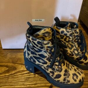 Miu Miu leopard boots sz 6.5